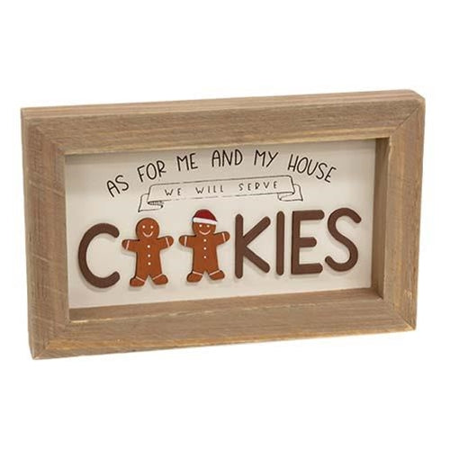 As For Me and My Home We Will Serve Cookies Gingerbread Framed Sign