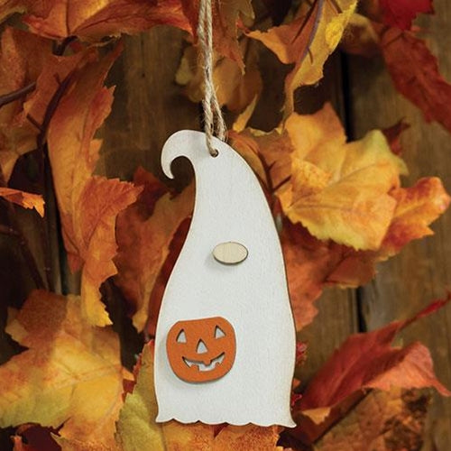 DAY 15 🎃 31 DAYS OF SPOOKYWEEN Ghost Gnome With Jack O Lantern Ornament