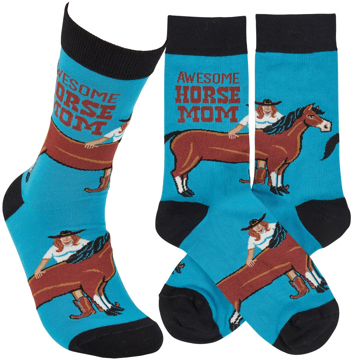 Awesome Horse Mom Fun Novelty Socks