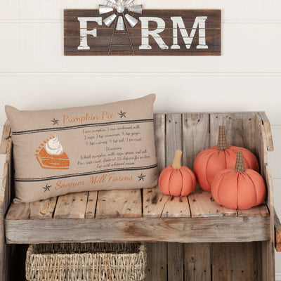 Pumpkin Pie Recipe Pillow 14'' x 22''