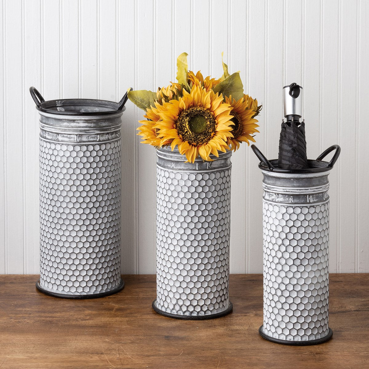 Set of 3 Honeycomb Tall Bucket Set