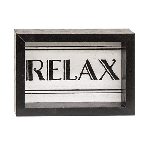 Set of 3 Relax Soak Wash Small Bathroom Box Signs