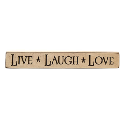 Live Laugh Love 12" Engraved Wooden Block