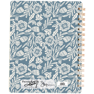 Blue Folk Florals Spiral Notebook Journal