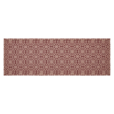 Burgundy Tan Jacquard 36" Table Runner