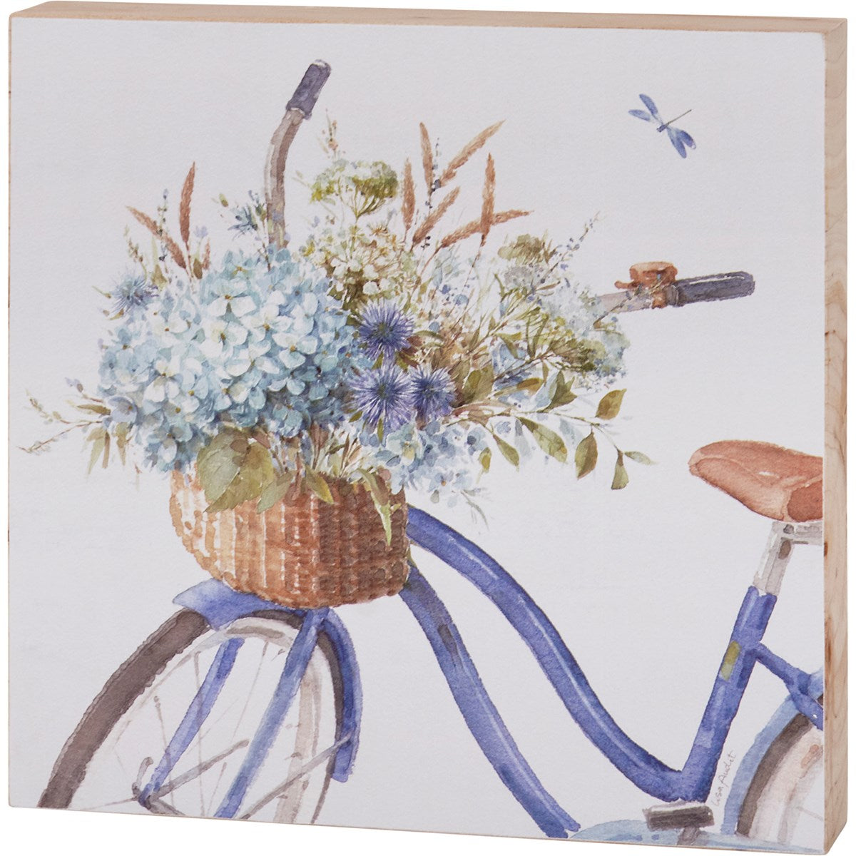 Flower Basket Bike Block 6" Summer Sign