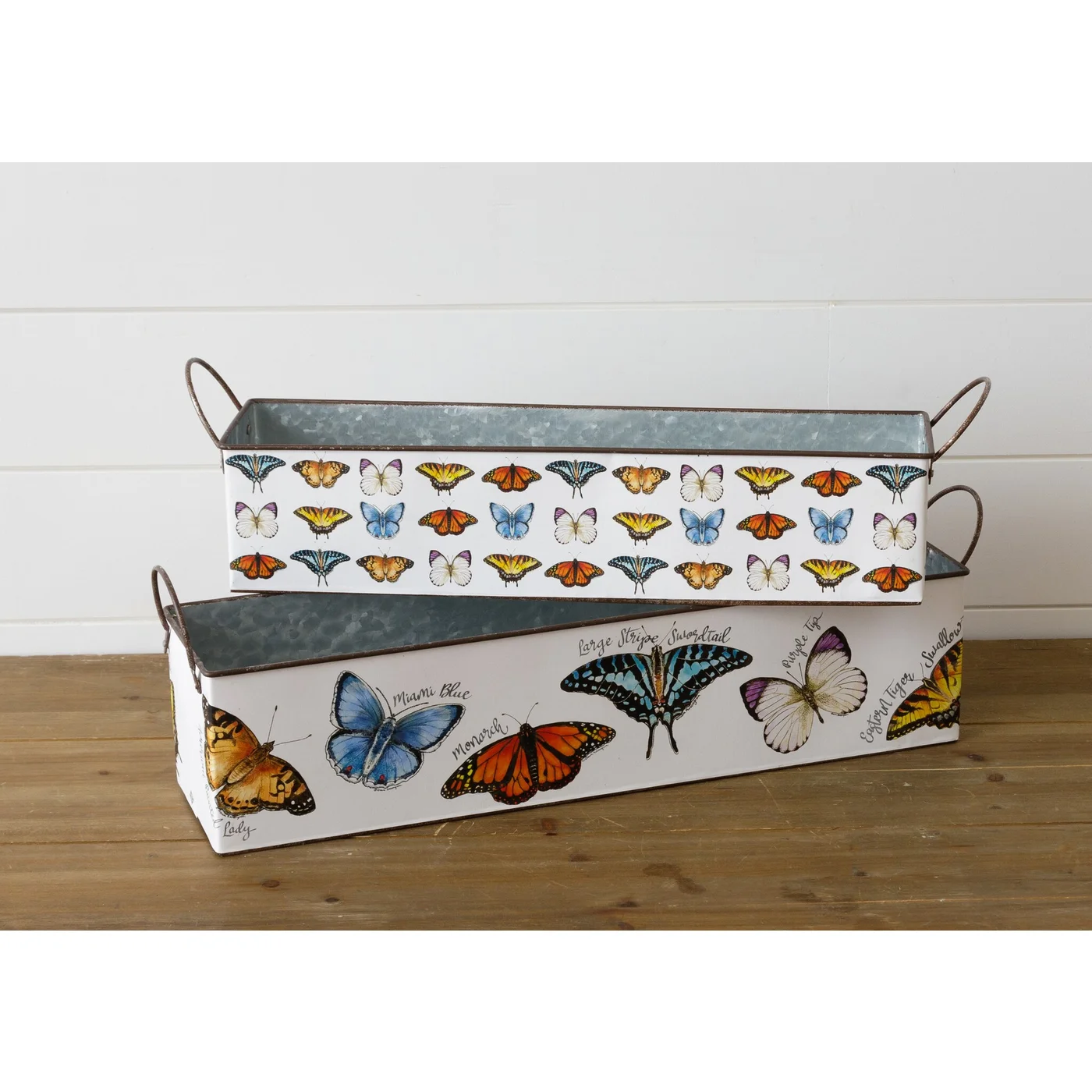 Set of 2 Nested Rectangular Butterfly Tins