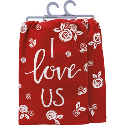 I Love Us Roses Red Kitchen Towel