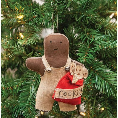 Gingerbread Bag of Cookies Fabric Ornament