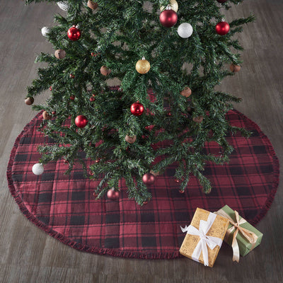 Cumberland Red Black Plaid 48" Christms Tree Skirt