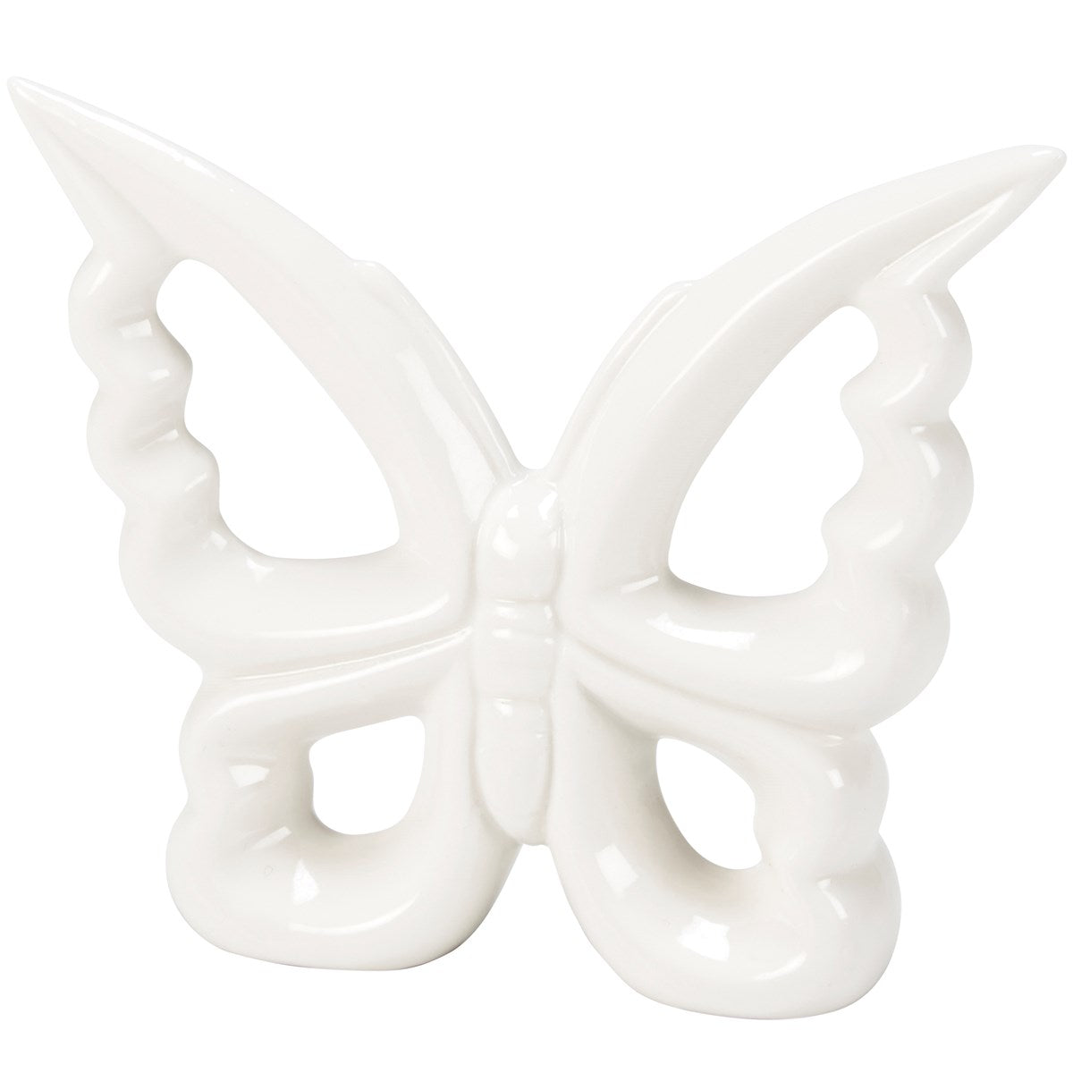 Elegant White Ceramic Butterfly Figurine