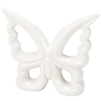 Elegant White Ceramic Butterfly Figurine