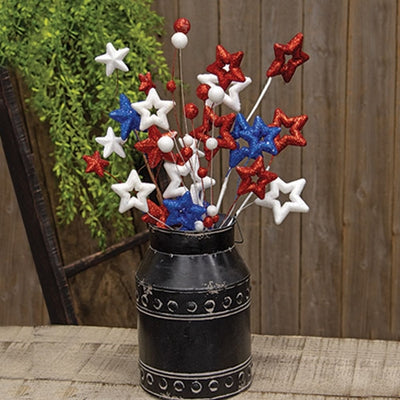 Set of 3 Sparkle Americana Star Spray