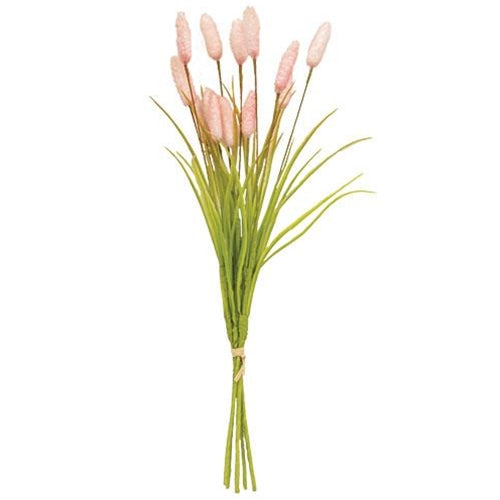 Pink Bunny Tail Bushy 17" Faux Floral Stem