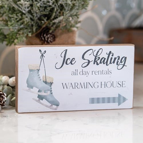 Ice Skating Rentals Small Block Sign