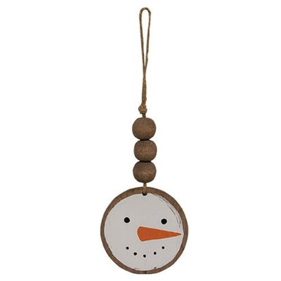 💙 Smiling Snowman Beaded Ornament