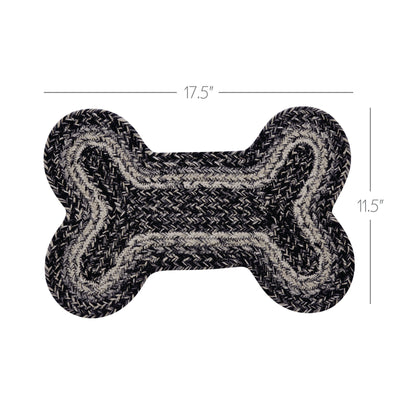 Sawyer Mill Black White Indoor/Outdoor Small Bone Shaped Rug