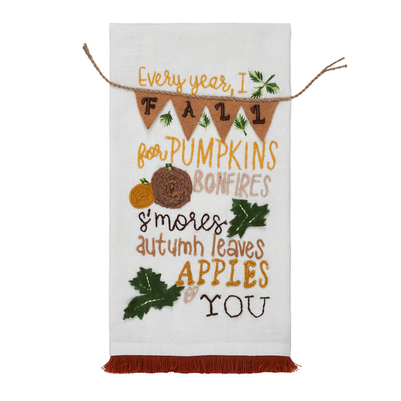 Every Year I Fall For Pumpkins Tea Towel