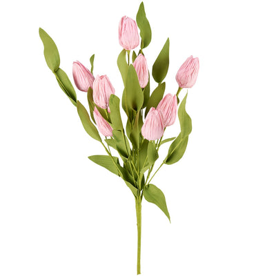 Light Pink Tulips 19" Faux Floral Pick