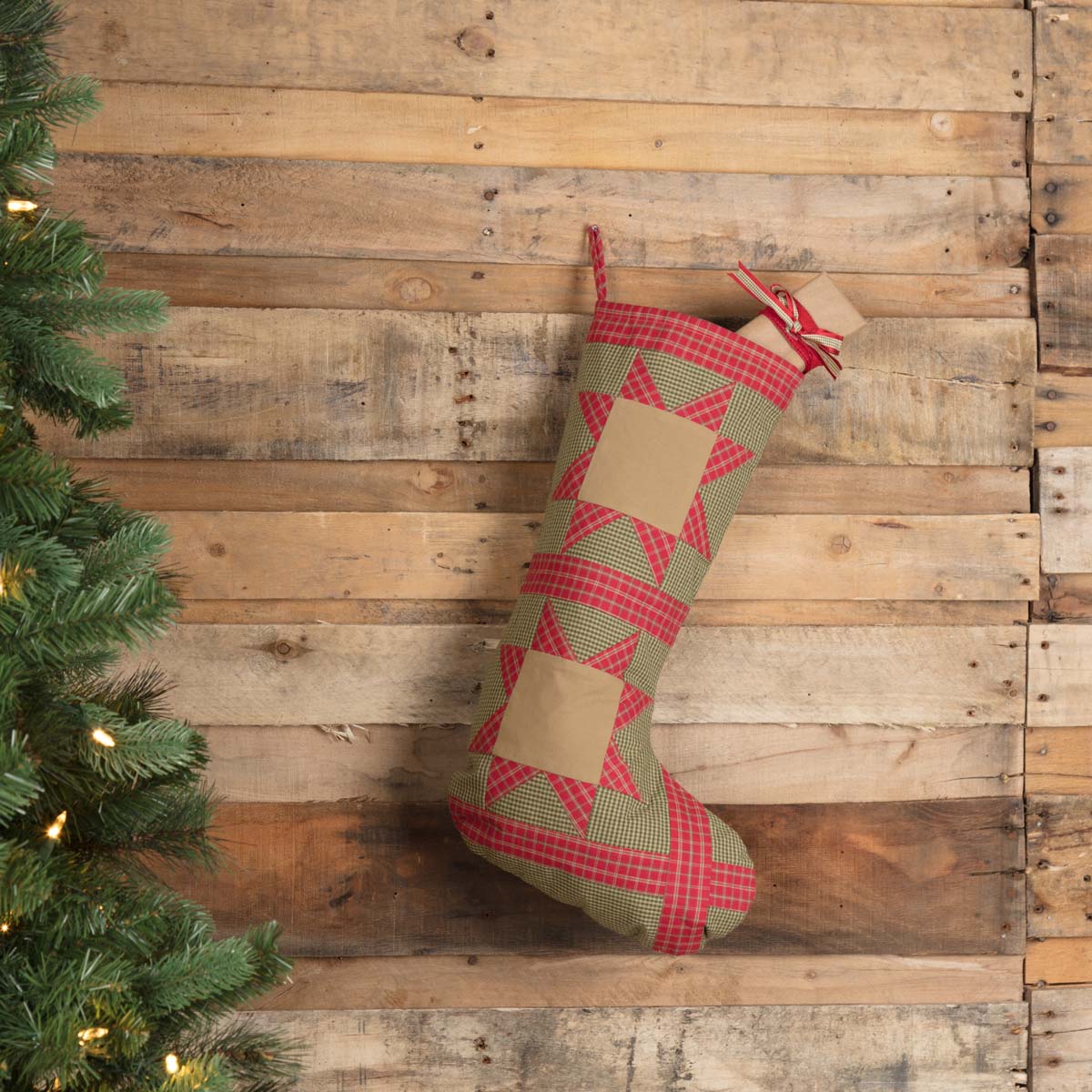 Dolly Star Green Patch Stocking 20"