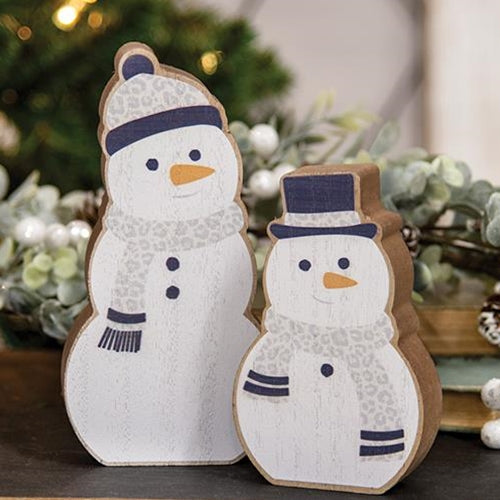 Set of 2 Icy Chunky Snowman Sitters
