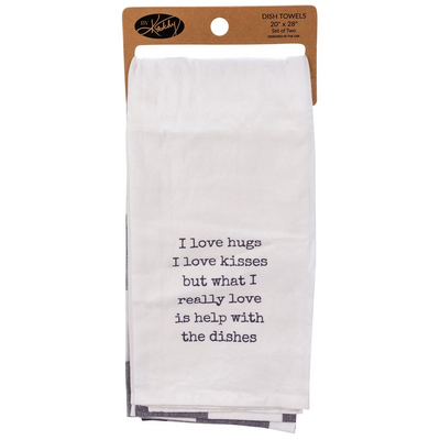 Surprise Me Sale 🤭 I Love Hugs and Kisses But Love Help With Dishes Towel Set of 2