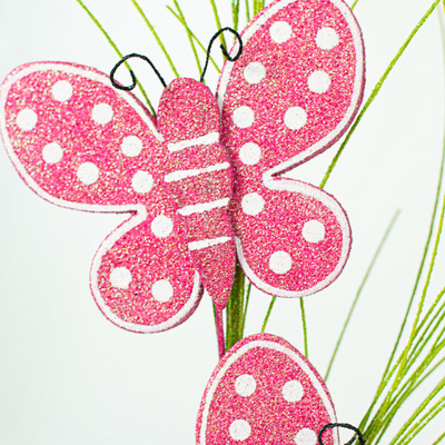 💙 Butterflies Hot Pink Dots and Balls 24" Spray