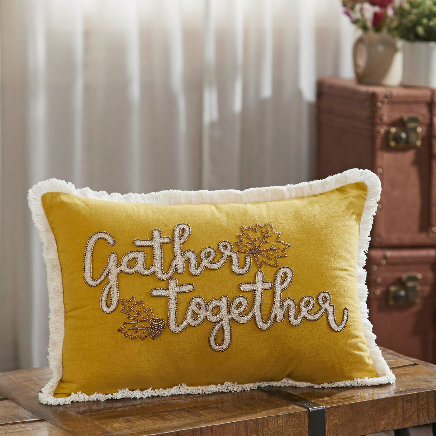 Gather Together Fall Leaves Pillow 14" x 20"