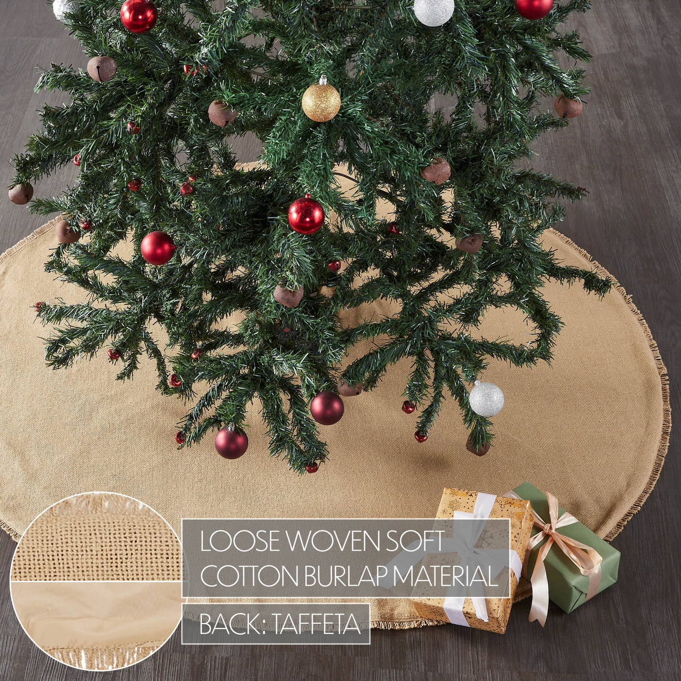 Yuletide Burlap Tan 48" Tree Skirt