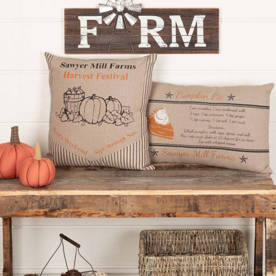 Sawyer Mill Charcoal Harvest Festival 18" Fall Accent Pillow