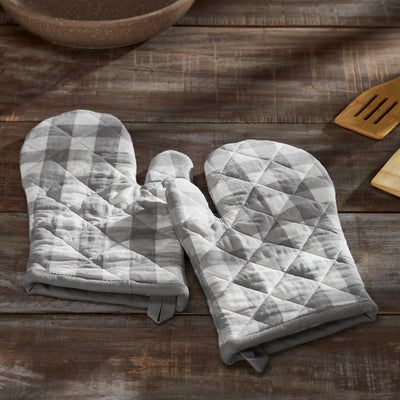 Set of 2 Annie Buffalo Check Grey Oven Mitts