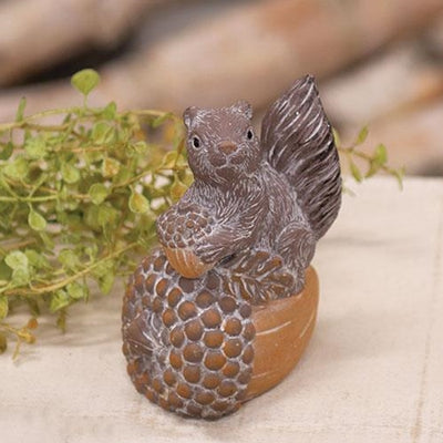 Squirrel on Acorn 4" Resin Figurine