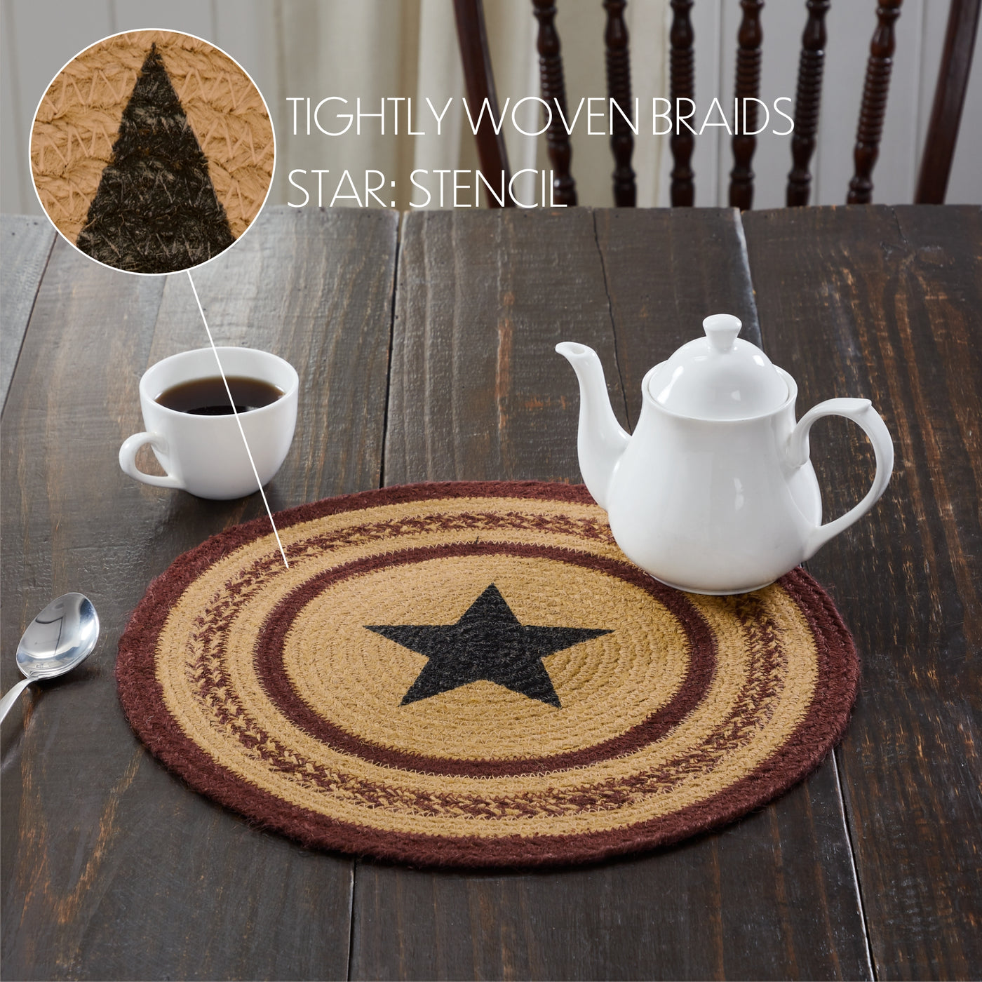 Potomac Americana Stencil Star 15" Jute Trivet