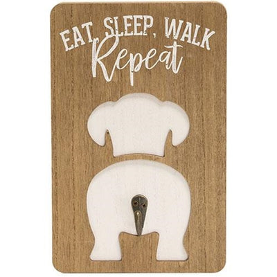 Eat Sleep Walk Repeat Leash Holder Sign