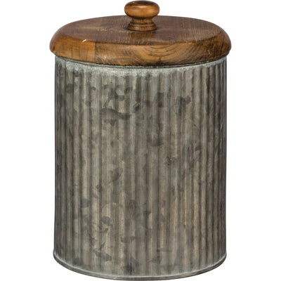 Set of 3 Farmhouse Galvanized Canister Set