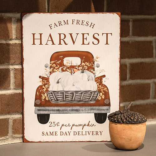 💙 Farm Fresh Harvest Truck Metal Sign