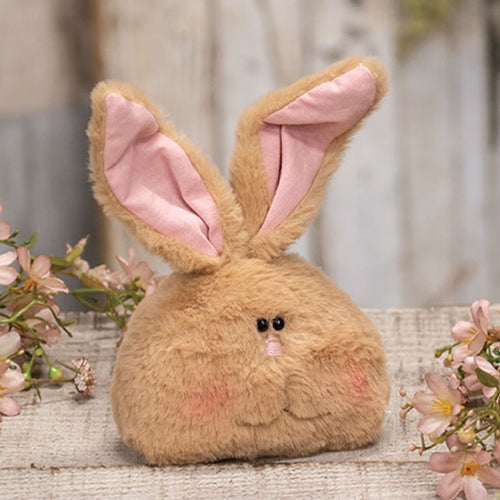 Fuzzy Tan Bunny Head Doll