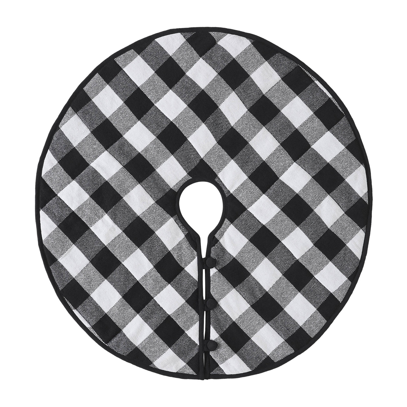 Annie Black Check Christmas Tree Skirt 36" Diameter