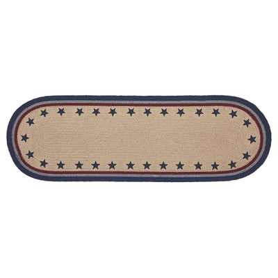 Americana My Country Stencil Stars 36" Oval Table Runner