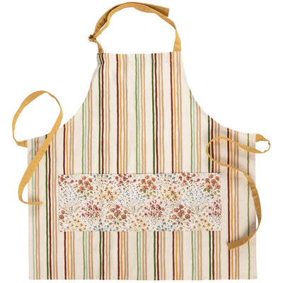 Fall Wildflowers and Stripes Pocket Apron