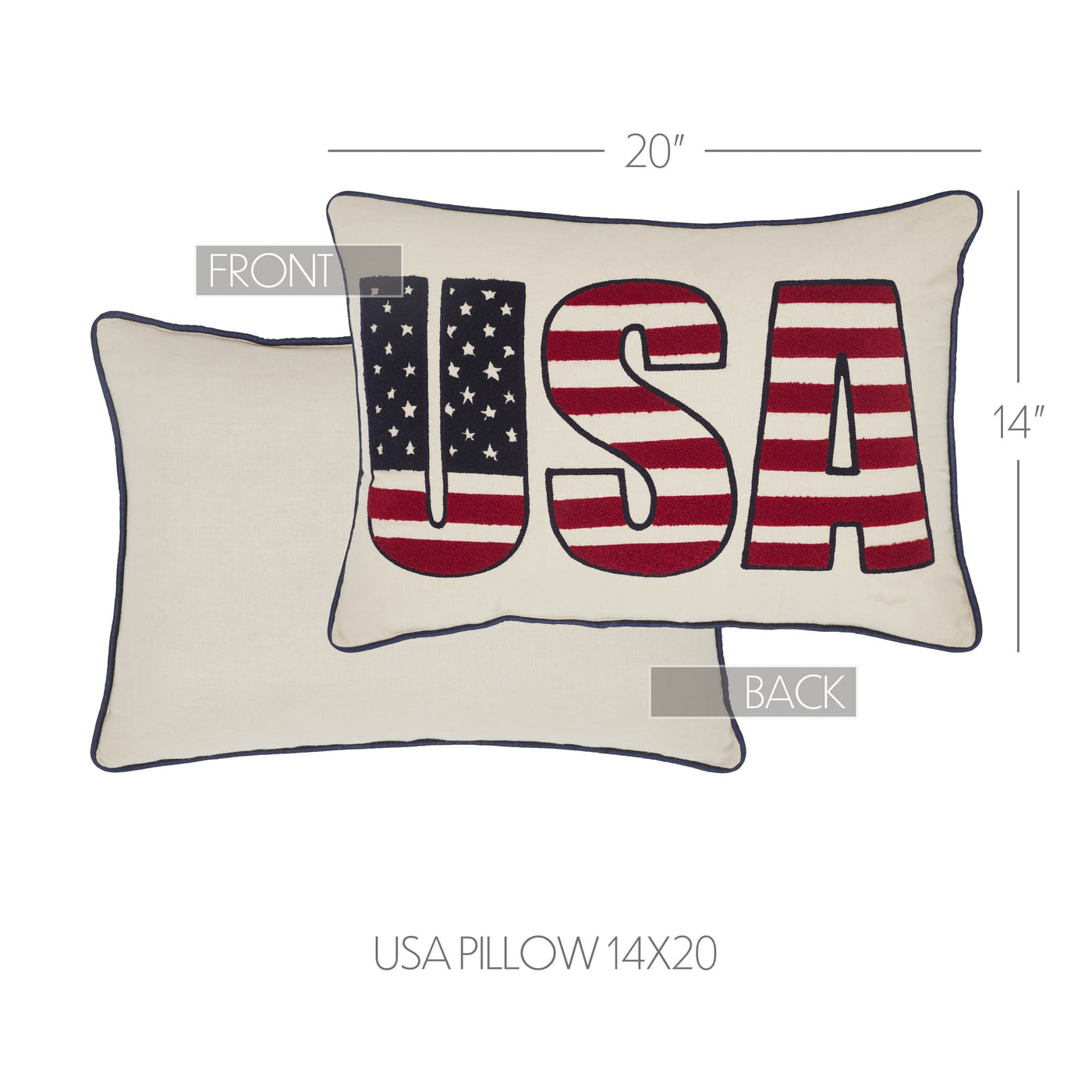 USA Flag Pillow 14" x 20"