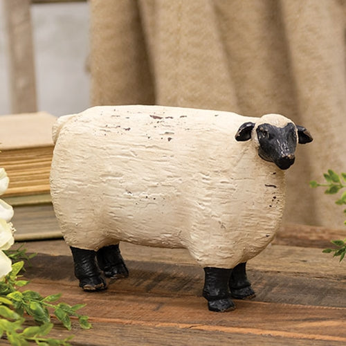 Distressed Carved Look Primitive Resin Sheep