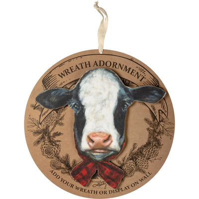 Merry Cow Christmas Wreath Center Insert