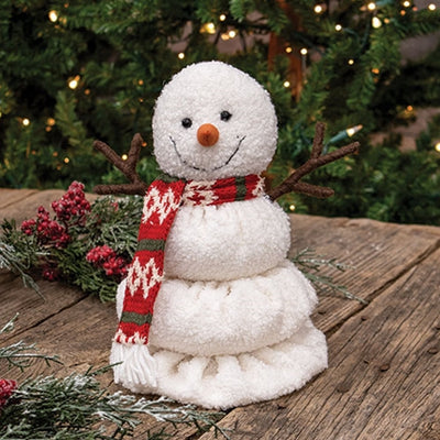💙 Melting Snowman with Red Scarf 10" Fabric Figure