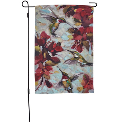 Hummingbirds and Blooms Garden Flag