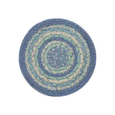 💙 Jolie Jute Blue Shades Trivet 8" Diameter