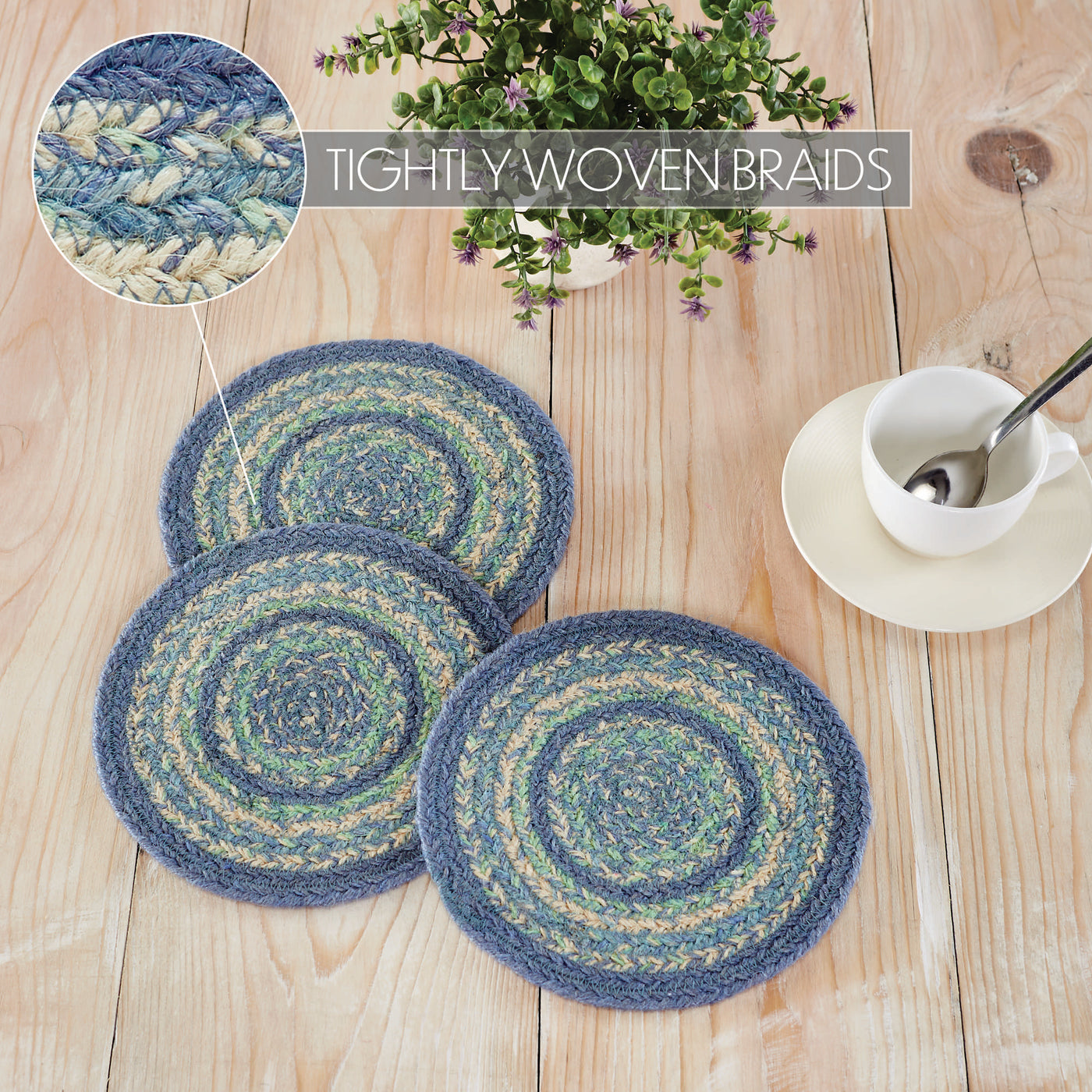 Set of 3 Jolie Jute Trivet 8" Diameter