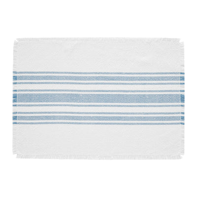 Antique White Stripe Blue Indoor/Outdoor Placemat Set of 6