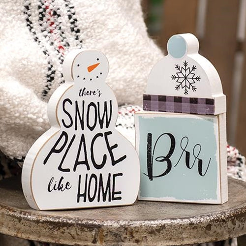 Set of 3 Snow Place Like Home Snowman & Blocks