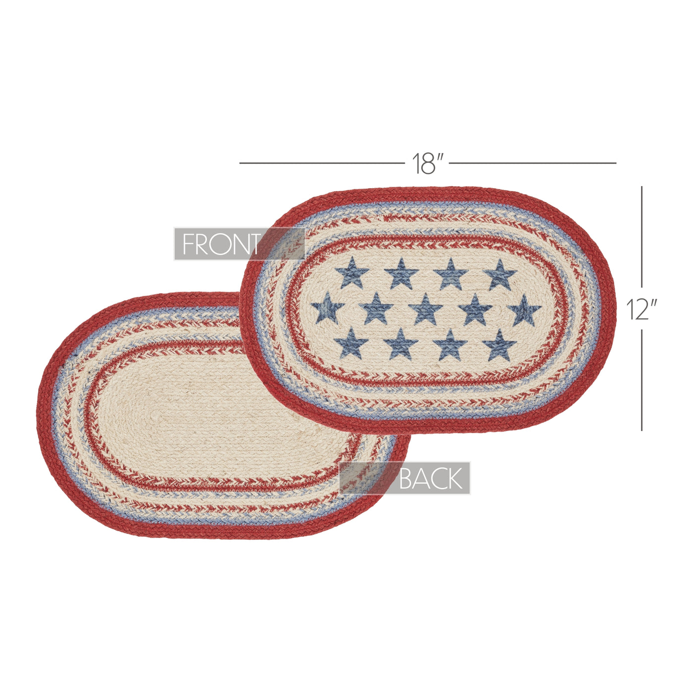 Celebration Americana Jute Oval Placemat 12" x 18"